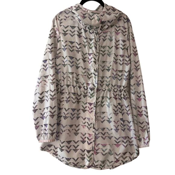 Champion Ultra Lightweight Patterned Hooded Windbreaker Jacket Size Small - Picture 1 of 3